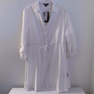 NWT WHITE BUTTON DOWN TUNIC